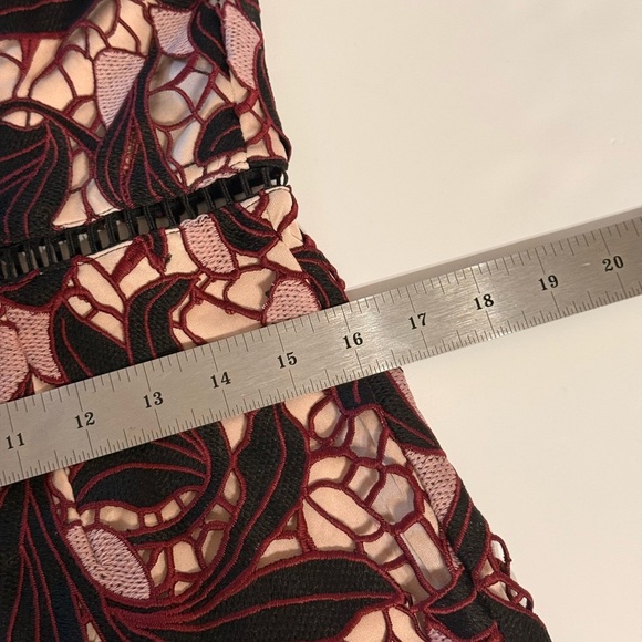 NWT Lulus Pink and Black Crochet Lace Strapless Knee Length Dress Sz Large - Picture 13 of 16